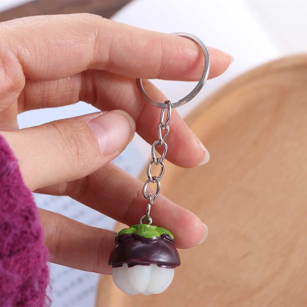 Mangosteen Mangosteen Model Pendant Potato Food Keychain Simulation Potato Keychain  Backpack Decor