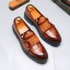 2025 new large size spot loafers men's shoes patent leather thick heel Casual Loafers