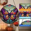 HOTIYOK Colourful Butterfly Stained Acrylic Window Hangings Cute Ornaments Wall Art Decor for Home Coffee Bar, Birthday Party Decorations