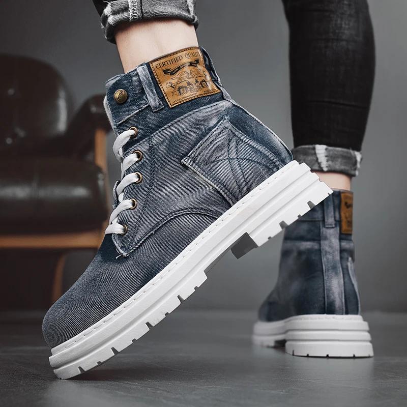 Las Zapatillas Retro de Lona de Caña Alta para Hombre son Modernas Versátiles, Ligeras y para Exteriores con Cordones de Caña Alta 2024 Nuevo Talla39-44