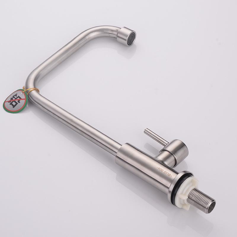 Vertical Stainless Steel Single Cold Kitchen Faucet for Wash Basin