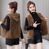 Autumn and Winter Women's Sleeveless Plus Size Vest Loose Casual Vests Loose Thickened Vest Double-sided Fleece Vest Women's Hooded Fleece Vest