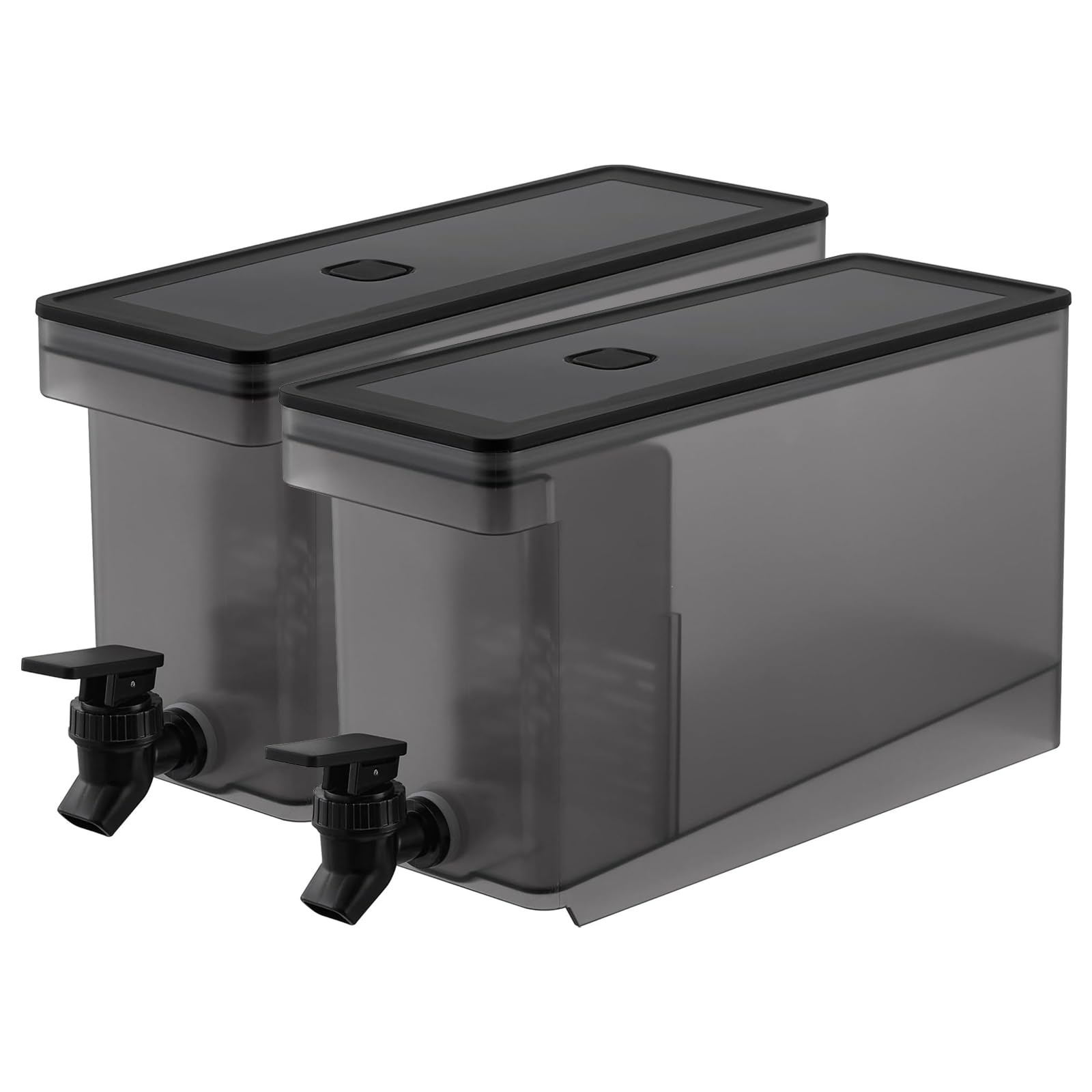 

Yamazaki Tower Refrigerator Drink Server, 2.8L (Set of 2), Dishwasher Safe, with Cold Water Bottle and Barley Tea Pot, Black, 1583 x 2