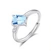 925 Sterling Silver Bowknot Crystal Ring, Adjustable Open Band with Natural Gemstone, Elegant Luxury Women's Jewelry, Perfect Gift