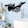 Whale Mural Marine Life Metal Silhouette Home Decor Outdoor Wall Art Craft Halloween Christmas New Year Gift