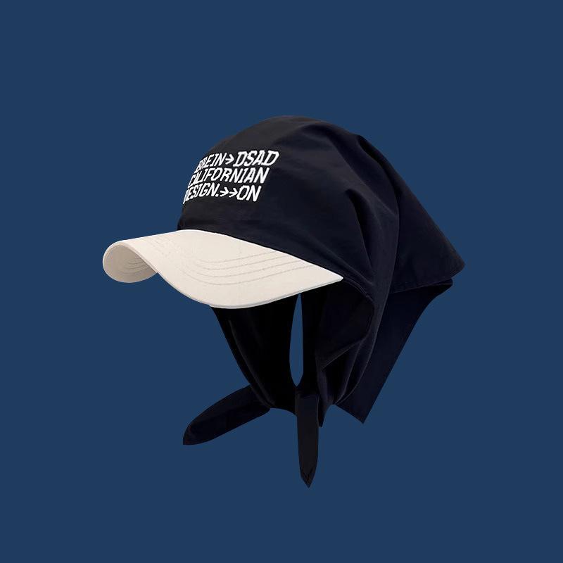 Korean Strap Headscarf Cap Pastoral Triangular Cap Women Summer Sun Protection Plaid Hip Hop Sun Visor