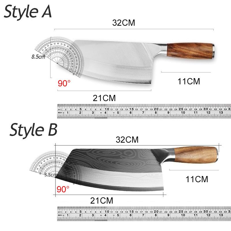 Chef Knife Japanese Kitchen Knife Slicing Meat Cleaver Ultra Sharp Butcher High Carbon Stainless Steel Laser Knives Wood Handle