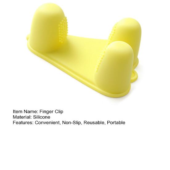 Silicone Finger Clip Tongs Non-Slip Finger Food Tongs Reusable Finger Grip Tongs for Eating Fried Chicken Chips Snacks Home Travel Use