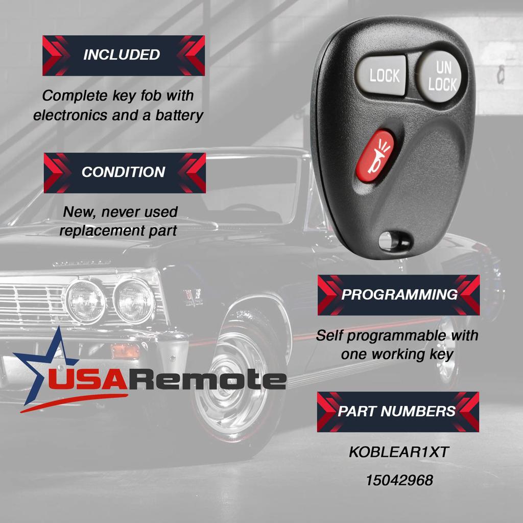 2001 2002 Key Fob Keyless Entry Remote Control for Cadillac Escalade/Chevrolet Avalanche S10 Silverado