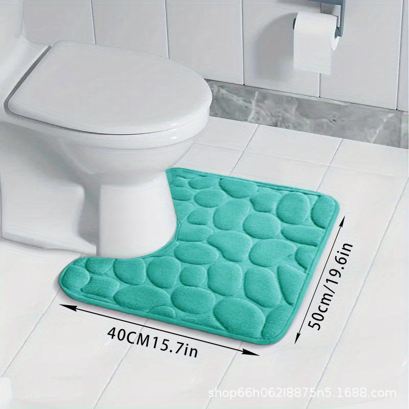 50cm Thick Flannel U-Shaped Floor Mat for Bathroom  Absorbent Toilet Mat