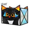 Desktop Pen Holder Stained Glass Style Holder, Unique Acrylic Organizer, 3D Plant Pot Embossed Relief Pattern Planter for Succulents And Office