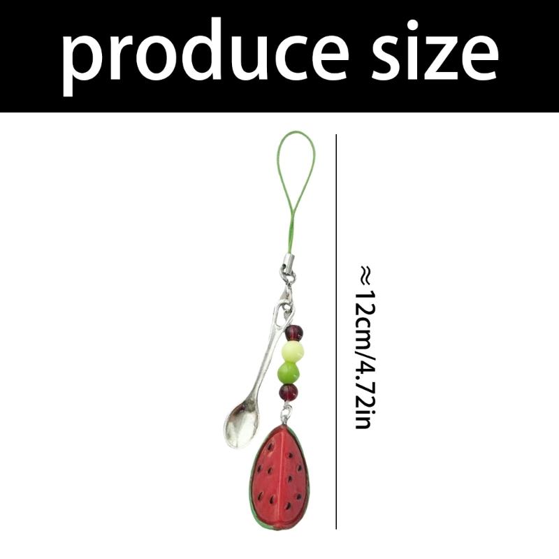 Lovely Resin Keychain With Watermelon Cheese Apples Designs Phone Charm for Case Bag Strap