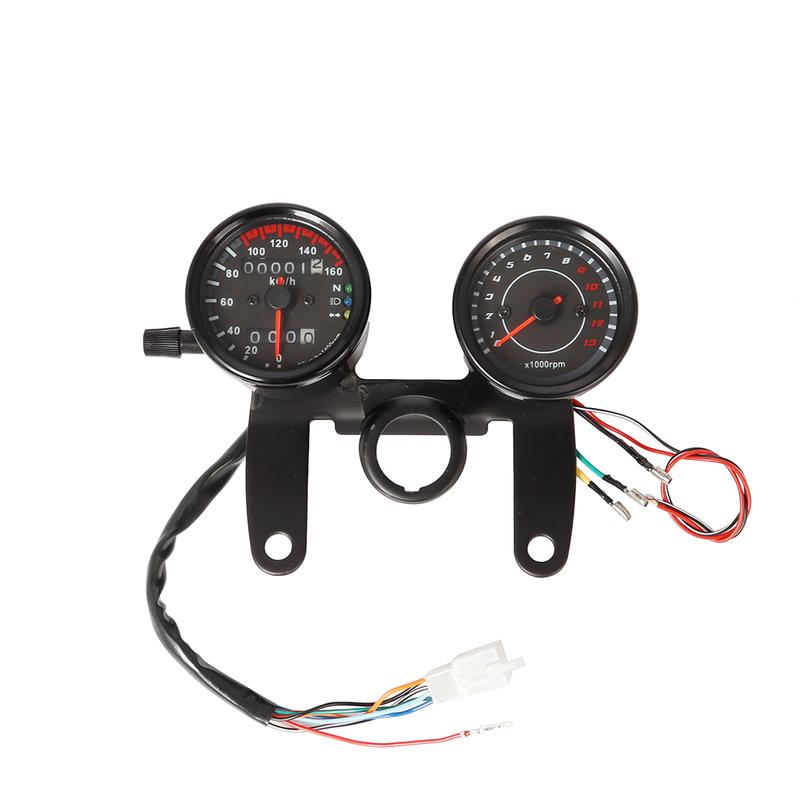 2-in-1 Motorrad Kilometerzähler Tacho Drehzahlmesser Modifizierte LED Geschwindigkeitsmesseranzeige Motorrad Kilometerzähler Universell Für Cafe Racer