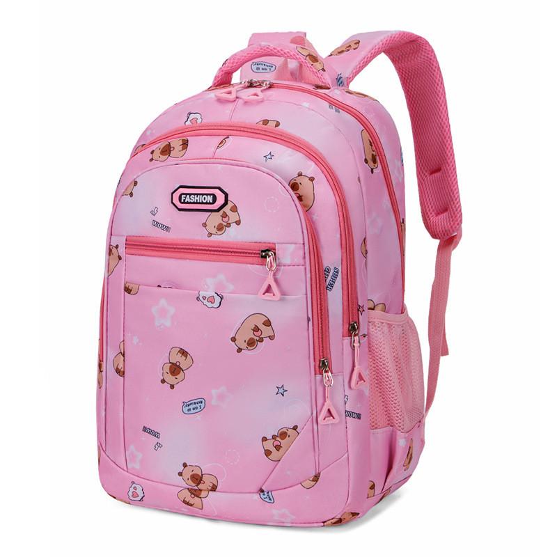 Large Capacity Childrens Backpack With Cartoon Capybara Print Design Daily For