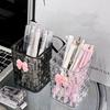 Transparent Makeup Brush Holder Bow Deco Pencil Holder Cosmetic Organizer  for Vanity Countertop