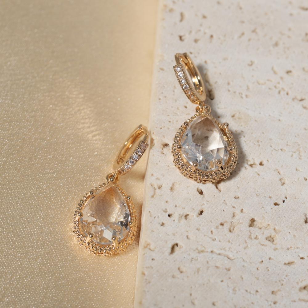 

Simple Water Drop Shape Dangle Earrings for Women Fashion Zirconia Earring Jewelry Party Accessories білий