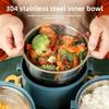 304 Stainless Steel Insulated Circular Lunch Box Double Layered Compartment Lunch Box  Canteen