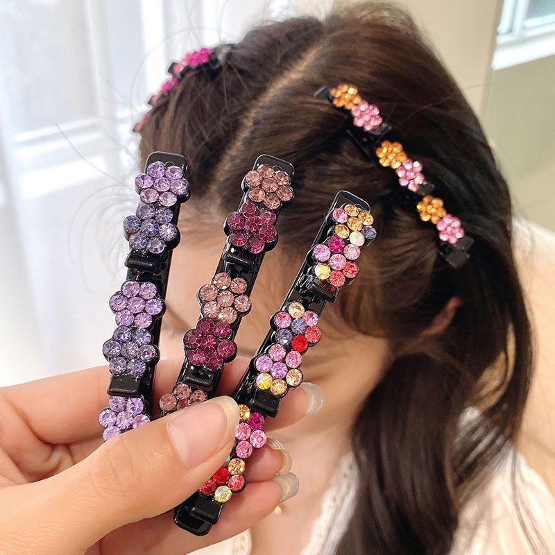 Módní křišťálové květiny Sponky do vlasů pro ženy Dívky Kamínky Copánky Sponky do vlasů Ofina Boční spona Barrettes Korejské vlasové doplňky