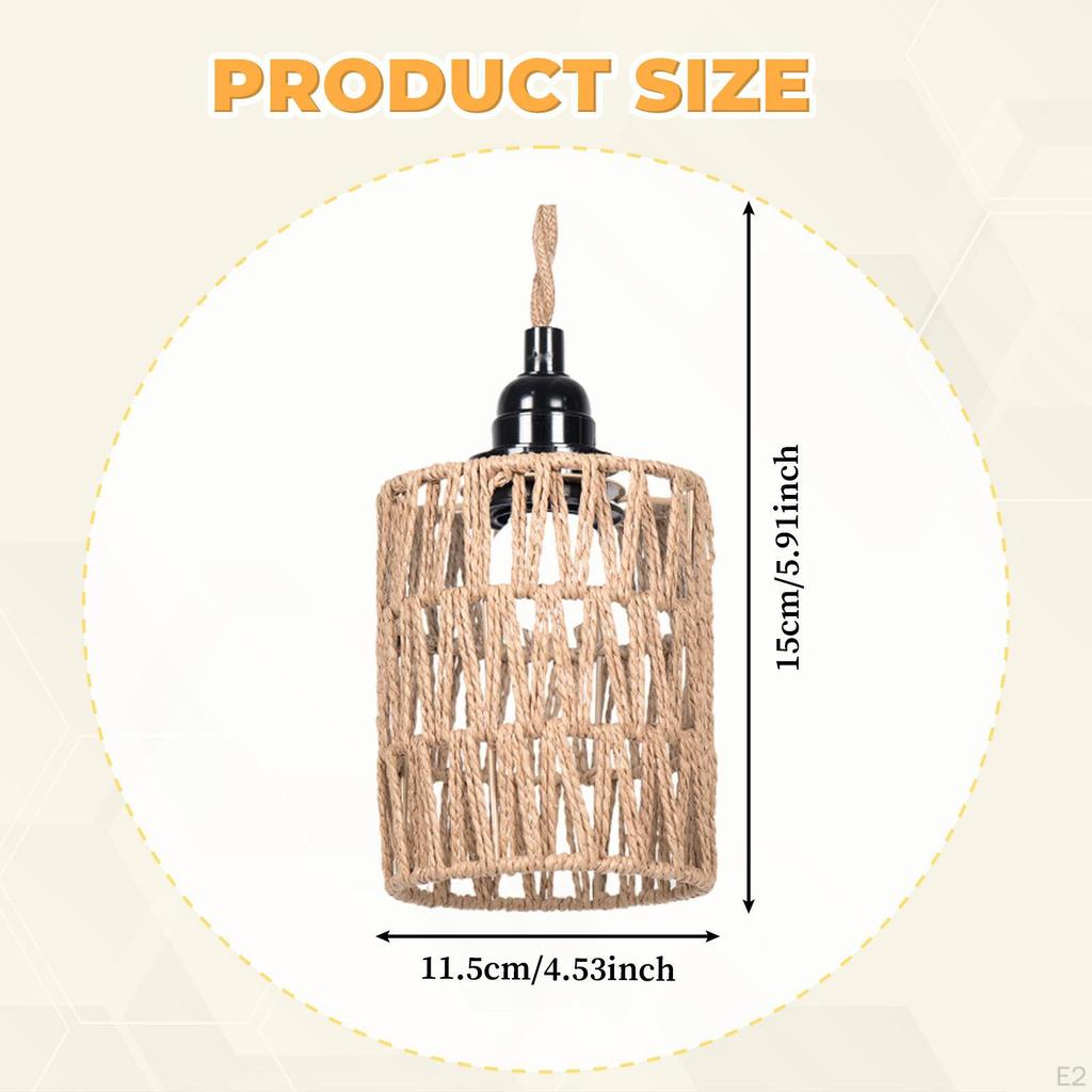 3 Pieces Paper Rope Lamp Shade Handwoven Home Decor Unique Bohemian Vintage Boho Replacement