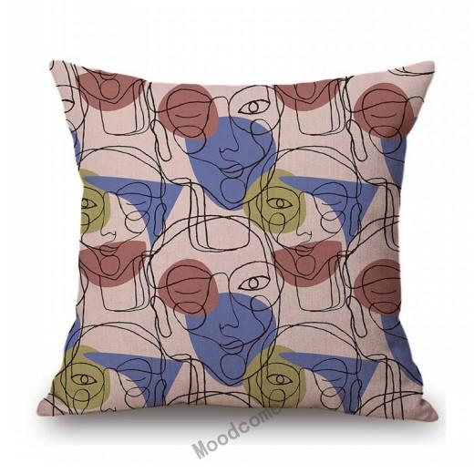 Picasso Abstract Cartoon Face Oil Painting Cotton Linen Home Decorative Sofa Pillow Case World Famous Car Cushion Cover