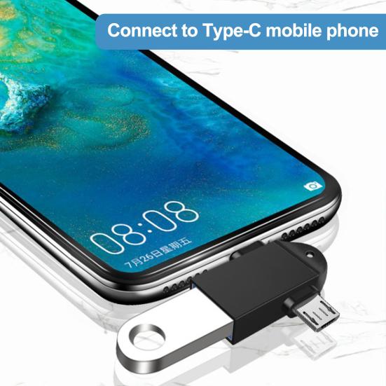 USB Type-C Card Reader OTG Converter High-speed Transmission Compact Size Portable No Driver Required Universal Card Adapter