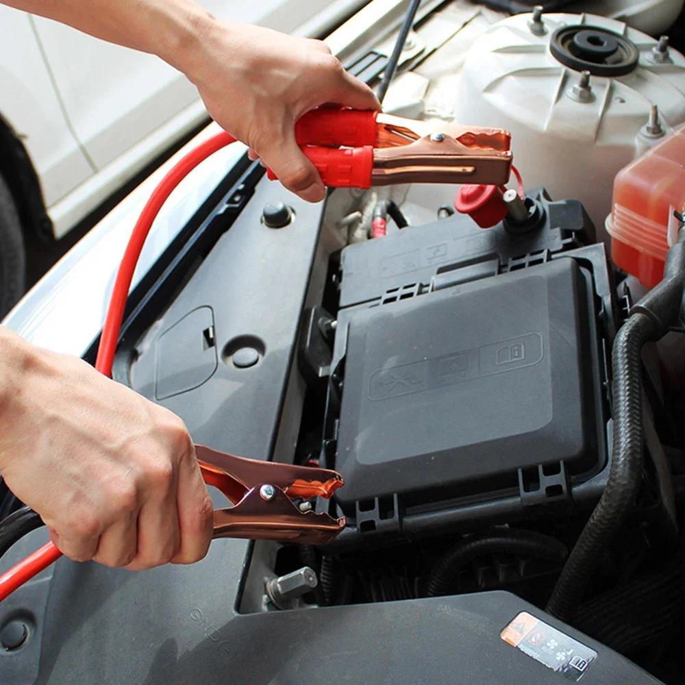 Cabo de ligação de bateria para carro, clipe de bateria 480G, clipe jacaré, cabo de bateria, partida de emergência para carro com braçadeiras de cabo Firewire 500A