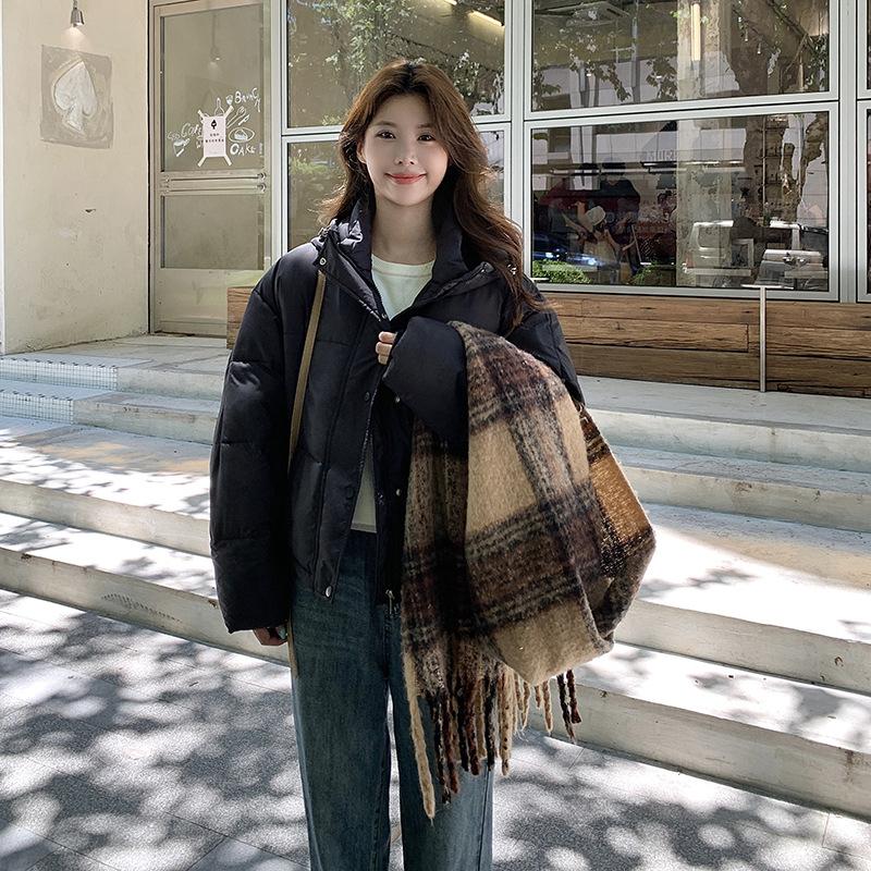 Winter 2025 New Korean Cotton Jacket Hooded Down Cotton Jacket Student Loose Padded Jacket Fashion Jacket Short Style