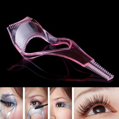1 Pc 3 In1 Random Color Makeup Mascara Shield Guard Mascara Applicator Comb Eyelash Curling Eye Makeup Stencils For Tidy Makeup