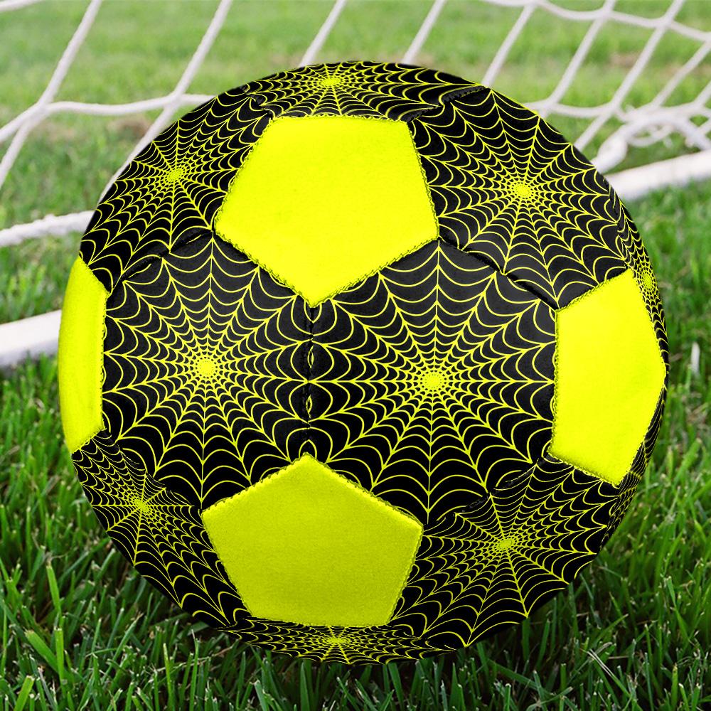 Spider Webs and Beehives Indoor Size 5 Soccer Ball Colorful Machine Stitched PVC Competition Ready Durable High-Bounce