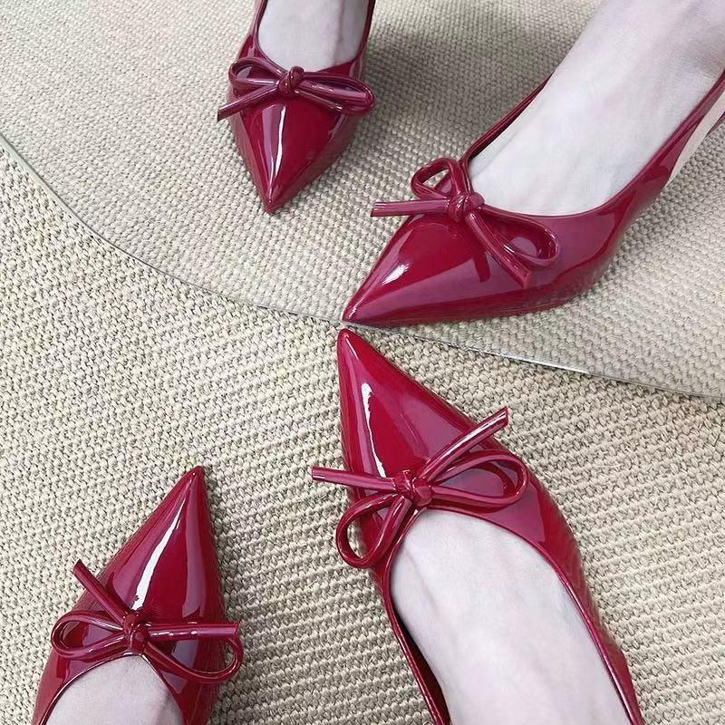 Fashion Summer New Popular High Heels Women Sandals Shoes Fashion Shallow Butterfly-knot Shoes Elegant Wedding Party Shoes Zapatos Mujer