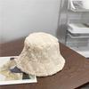 Korean Cute Fluffy Flower Fisherman Hat for Women Japanese Autumn and Winter Casual Versatile Cold Proof and Warm Basin Hat Showing Small Face