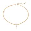 Titanium Steel High-Grade Snake Bone Chain Necklace Women'S Light Luxury Simple Square Zircon Pendant Necklace