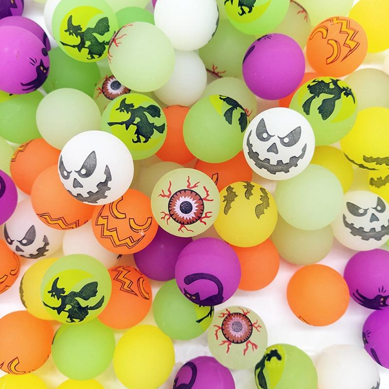50/1pcs Luminous Halloween Bouncing Balls Glow in The Dark Fluorescent Rubber Eyeball Bouncy Ball Kids Toys Decor Party Favors