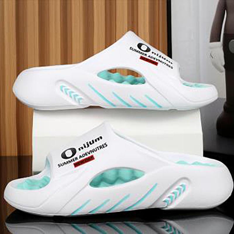 Modische Massage-Hausschuhe für Herren, für drinnen und draußen, Sandalen, Strand, Freizeitschuhe, Slides, Herrensandalen, große Größe, bequem, weich, Übergröße