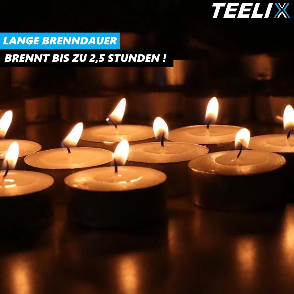 TEELIX Tealight Candles Set Tea Candles Tealight Oven Aluminum Cup Unscented 50s