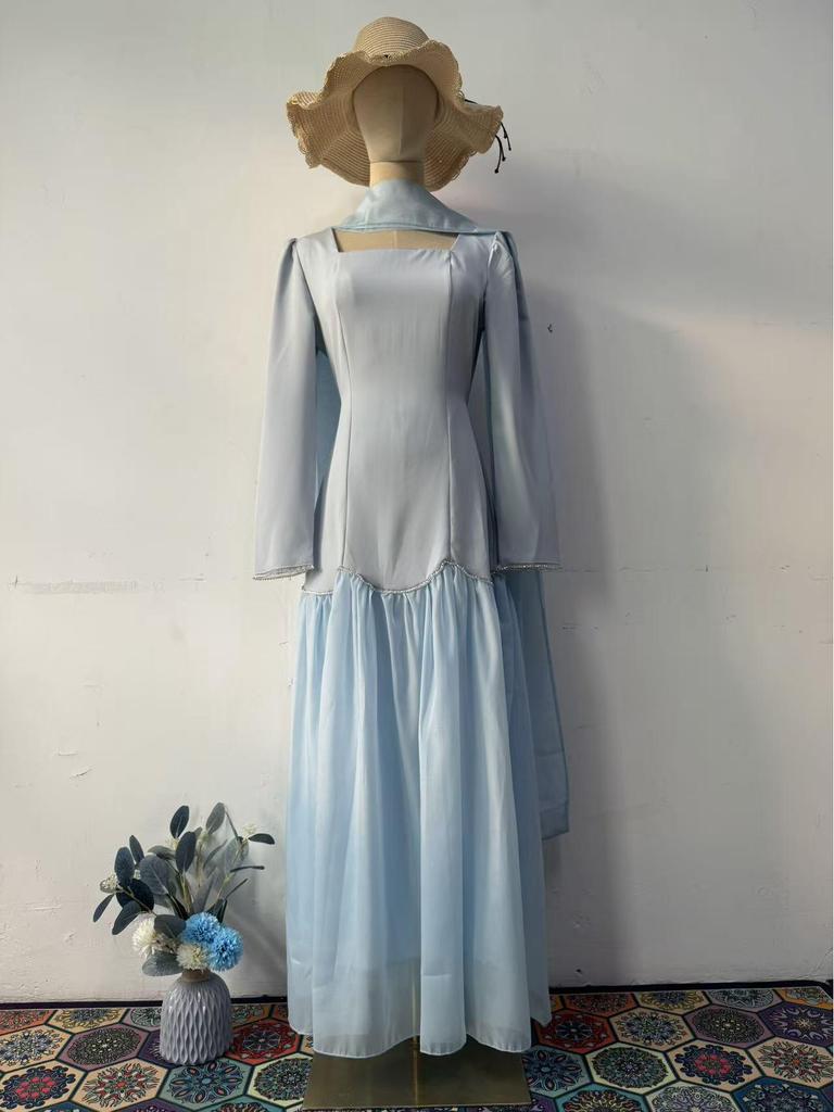 2025 Elegant Retro European Court Style Long Sleeve Dress