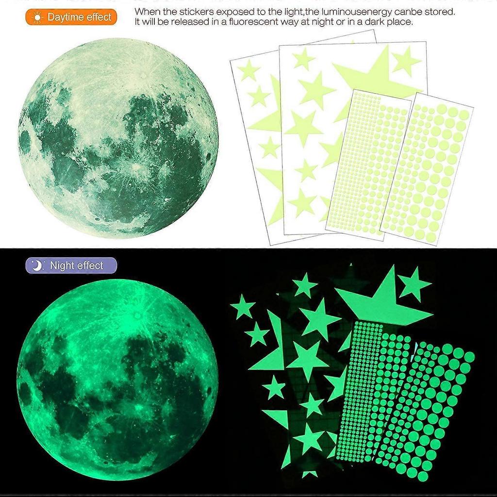 Glowing Wall Stickers, 437 Pieces with Glowing Stars, Fun and Decorative for Kids' Rooms