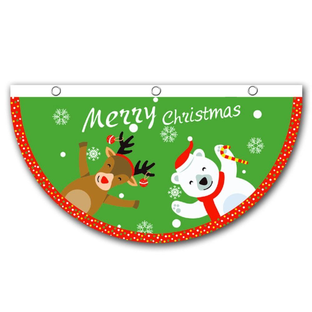 Snowman Christmas Bunting Fan Flag Polyester Christmas Railing Hanging Pendant  Christmas