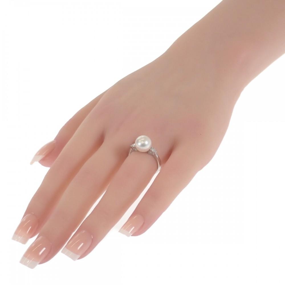 Nessuna marca #11.5(Dimensione JP) anello Pt900Platino/Perla Donna