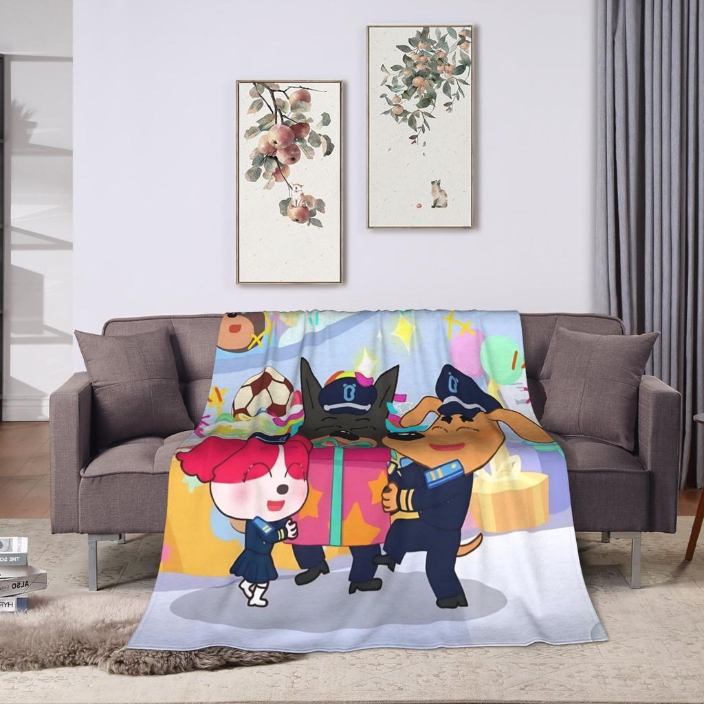 Coperta Calda Morbida per Bambine Bambini Picnic Sceriffi Labrador Coperta da Lancio Copriletto in Flanella per Camera da Letto Grafica Copri Divano Letto