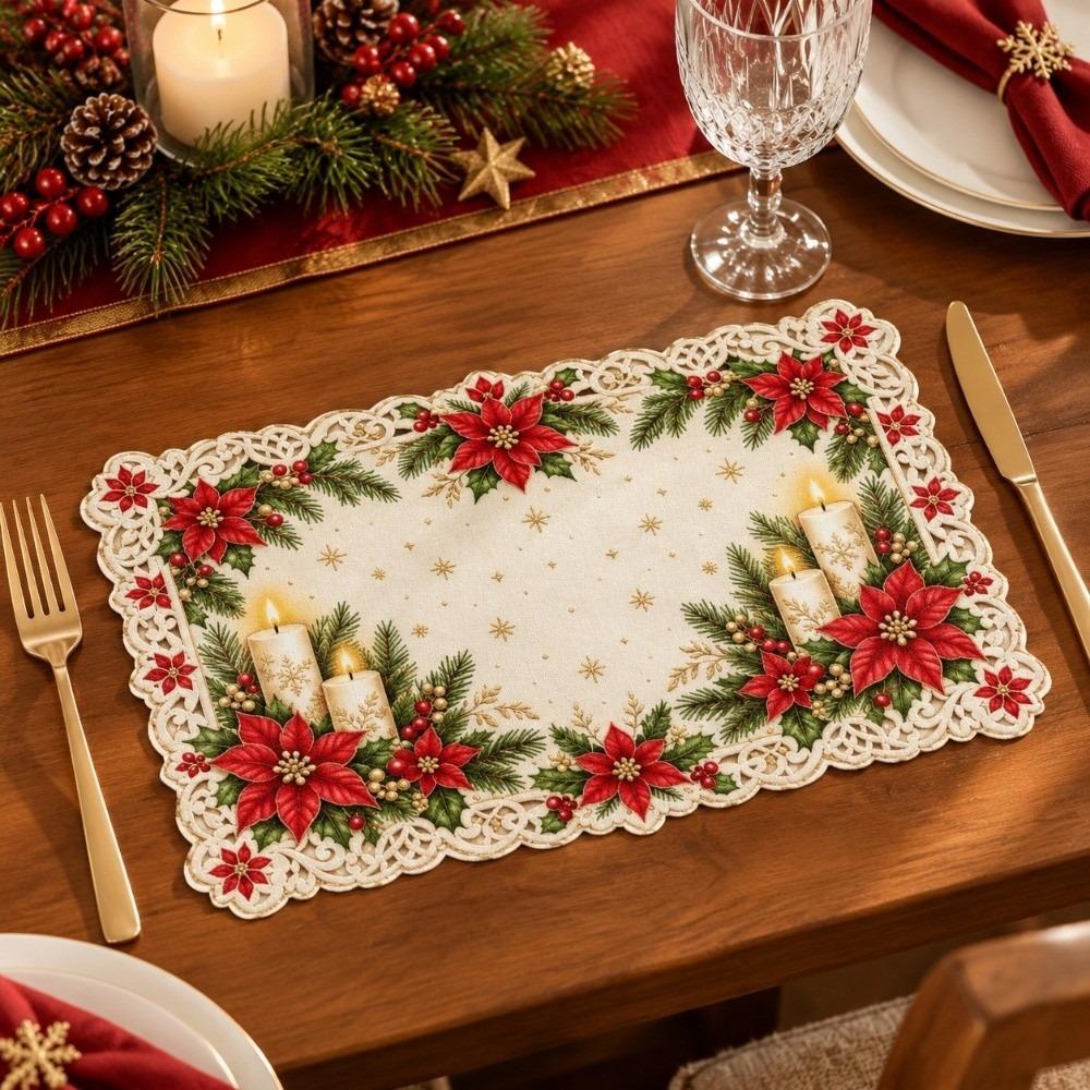 Snowman Elk Xmas Table Mat Coaster Square Dining Mat Christmas Table Placemat Winter Season