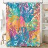 Vibrant Palm Leaf Shower Curtain for Bathroom Decor Waterproof Fabric with Hooks, Available in Multiple Sizes