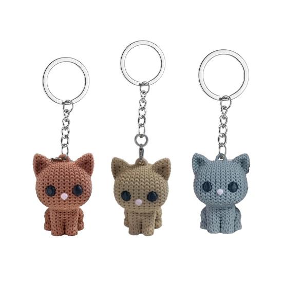 Keychain Pendant 3D Crochet Key Chain Cat Charm Mini