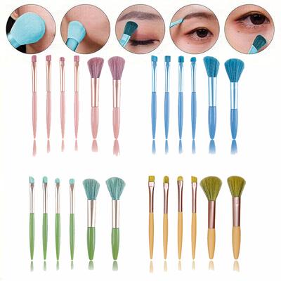 6 Soft-bristled Makeup Brush Set, Portable Eye Shadow Brush, Blush Brush, Beauty Tools, Makeup Brush with Strong Ability To Pick Up Powder