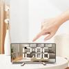 Intelligent Mirror Alarm Clock Quiet Operate Curved LED Screen Temperature Monitor Night lighting USB Battery Power