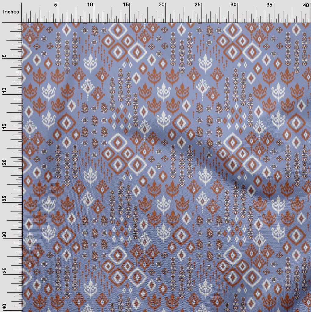 oneOone Cotton Flex Fabric Block & Geometric Ikat Print Fabric By The Yard 40 Inch