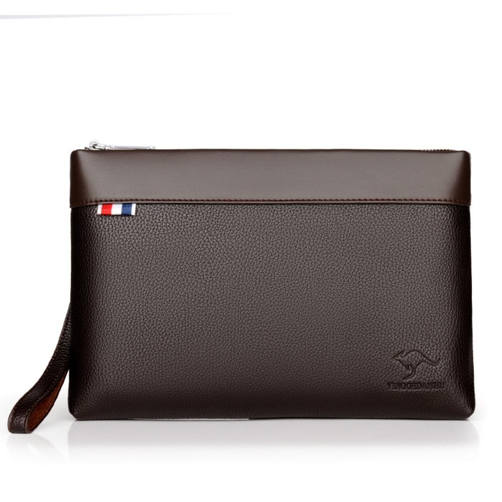 

Fashion Leather Clutch Bag Large Capacity Portable Card Holder Handbag Multi-card Coin Purse Money Bag For Men коричневый