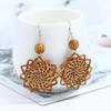 Geometric Drop Korean Dangle Earrings For Women Girls Oversize Round Rattan Knit New Style Jewelry Summer Beach Accessories