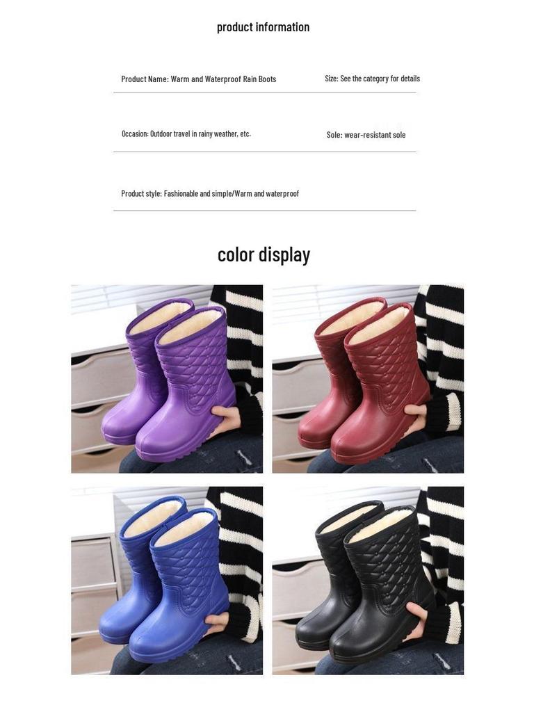 Botas de Neve de EVA Impermeáveis com Forro de Pelúcia: Novo Estilo, Espesso, Antiderrapante, Quente, Sapatos de Inverno