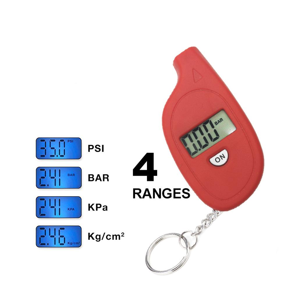 Mini Keychain Style Tire Gauge Digital LCD Display Car Tyre Air Pressure Tester Meter Car Auto Motorcycle Tire Safety Alarm